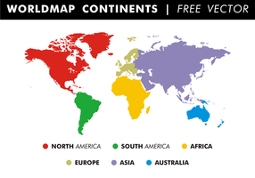 Worldmap continents vecteur gratuit