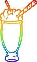 arc en ciel gradient ligne dessin milkshake vecteur