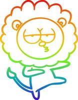 arc en ciel gradient ligne dessin dessin animé lion ennuyé dansant vecteur