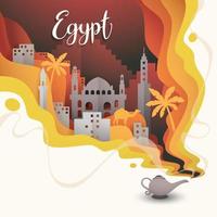 illustration créative de publicité de voyage en egypte pour des bannières ou des dépliants vecteur