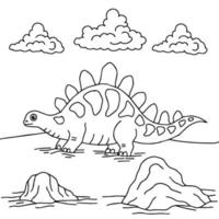 conception vecteur coloriage dinosaure pour enfant