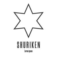 icône de style de ligne d'un shuriken. arme ninja. logo, emblème. illustration vectorielle propre et moderne pour la conception, le web. vecteur