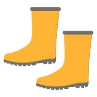 bottes en caoutchouc jaune isolés sur fond blanc. illustration vectorielle en style cartoon pour votre conception. vecteur
