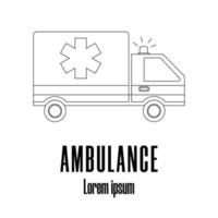 icône de style de ligne d'une ambulance. logo médical. illustration vectorielle propre et moderne. vecteur