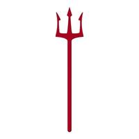 trident rouge isolé sur fond blanc. diable, trident de neptune. style bande dessinée. illustration vectorielle propre et moderne pour le design, le web. vecteur