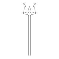 trident de contour isolé sur fond blanc. diable, trident de neptune. style de ligne. illustration vectorielle propre et moderne pour le design, le web. vecteur