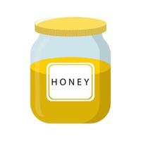 banque de miel de vecteur isolée sur fond blanc. miel de production d'aliments sains naturels. Vector illustration pour votre conception.
