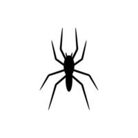 silhouette noire d'araignée isolée sur fond blanc. élément décoratif d'halloween. illustration vectorielle pour toute conception vecteur