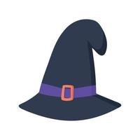 chapeau de sorcière à larges bords avec couronne conique pour halloween vecteur