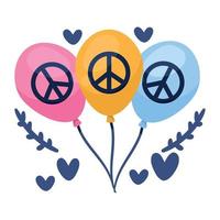 symboles de paix dans des ballons vecteur