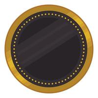 emblème de cadre circulaire doré vecteur
