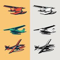 jeu de logo d'avion. emblème d'illustration vectorielle avion club vecteur