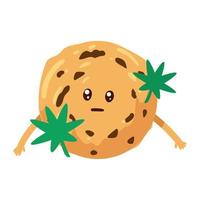 biscuit au cannabis kawaii vecteur