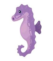 hippocampe lilas animal de la vie marine vecteur