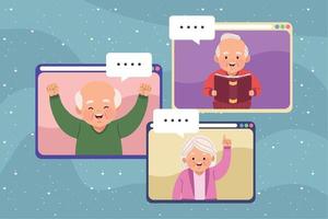 formation continue des personnes âgées dans les pages Web vecteur