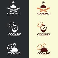 logo de cuisine. icône ou symbole pour le restaurant de menu design. modèle de logo graphique pour le cours de cuisine. illustration vectorielle vecteur