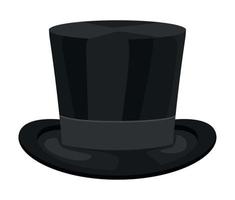 chapeau haut de forme élégant noir vecteur