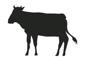 vache, ferme, animal, silhouette vecteur