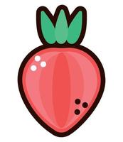 doodle de demi-fraise vecteur