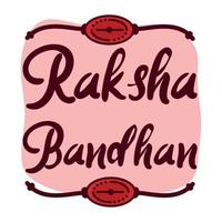 lettrage raksha bandhan avec bracelet vecteur