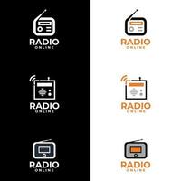 logo vectoriel radio. création de logo d'entreprise à la mode graphique radio podcast.