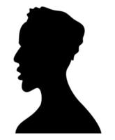 silhouette de profil homme afro vecteur