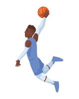 joueur de basket homme afro vecteur