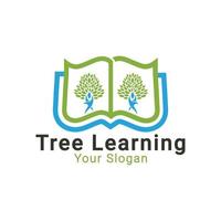 logo de l'arbre de la connaissance, logo de l'arbre d'apprentissage, logo de l'entreprise d'éducation, modèle de logo d'éducation en ligne vecteur