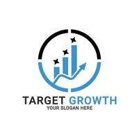 logo de croissance cible, logo d'objectif commercial, modèle de logo de croissance vecteur