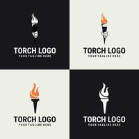 création de logo vectoriel de feu de torche. illustration vectorielle de conception de torche créative