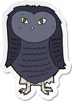 autocollant d'un hibou de bande dessinée vecteur