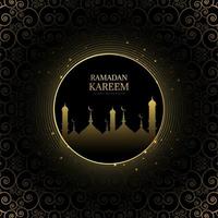 or et noir brillant ramadan kareem salutation vecteur