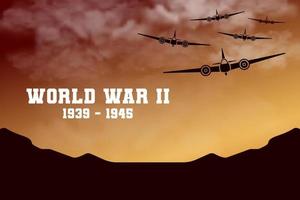 illustration vectorielle fond d'écran de la seconde guerre mondiale vecteur