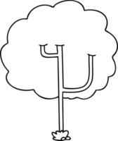 arbre de dessin animé dessin au trait excentrique vecteur