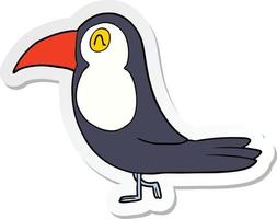 autocollant d'un toucan de dessin animé vecteur