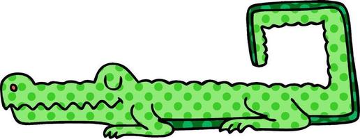 crocodile de dessin animé de style bande dessinée excentrique vecteur
