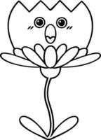 fleur de dessin animé dessin au trait vecteur