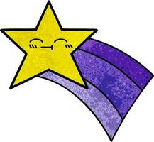 rétro grunge texture dessin animé étoile arc-en-ciel vecteur