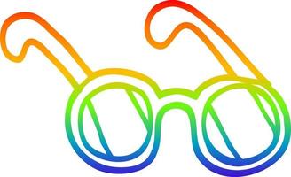 arc en ciel gradient ligne dessin dessin animé lunettes de soleil vecteur