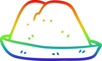 chapeau de dessin animé de dessin de ligne de gradient arc-en-ciel vecteur
