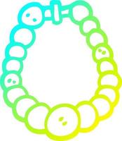 collier de perles de dessin animé de ligne de gradient froid vecteur