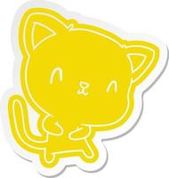 autocollant de dessin animé de chat kawaii mignon vecteur