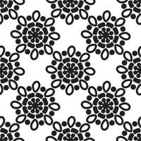 ensemble vectoriel de fleurs abstraites. motif floral ornemental harmonieux dans les nombreux types de fleurs sur fond noir et blanc.