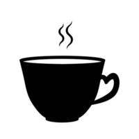 mug avec symbole de silhouette de boisson chaude vecteur
