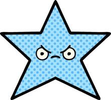 poisson étoile de mer de dessin animé de style bande dessinée vecteur