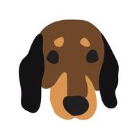 illustration mignonne de doodle de race de chien de basset. chien dans un style minimaliste vecteur