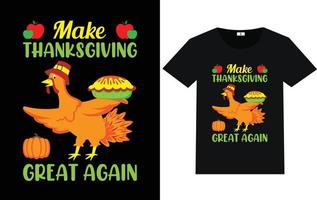 typographie à la mode du jour de thanksgiving et conception de t-shirt graphique vecteur