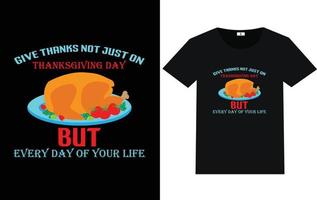 typographie à la mode du jour de thanksgiving et conception de t-shirt graphique vecteur