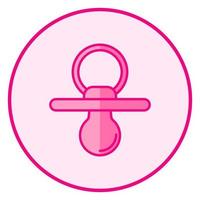 sucette. icône de bébé rose sur fond blanc, conception de vecteur d'art en ligne.