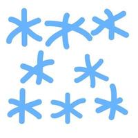 flocons de neige, icône, style de dessin pour enfants. vecteur